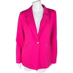 Women With Control Cotton Jersey‎ Blazer Lipstick Pink X-Small Career Pockets